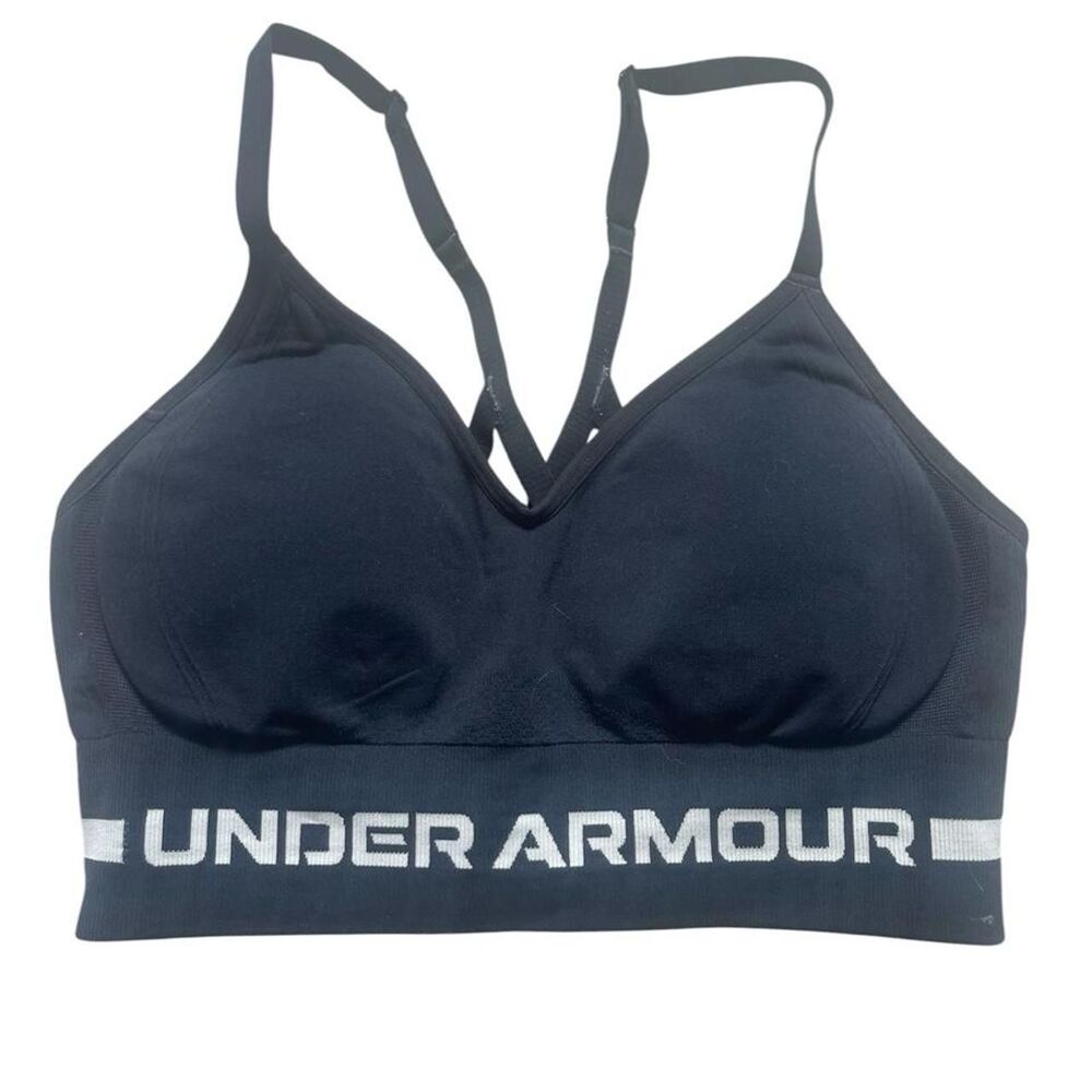 Under Armour Black Crossback Padded Compression Sports Bra Size Medium